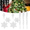 Christmas Snowflake Decorations Acrylic Icicle Pendant Christmas Tree Party Ornaments