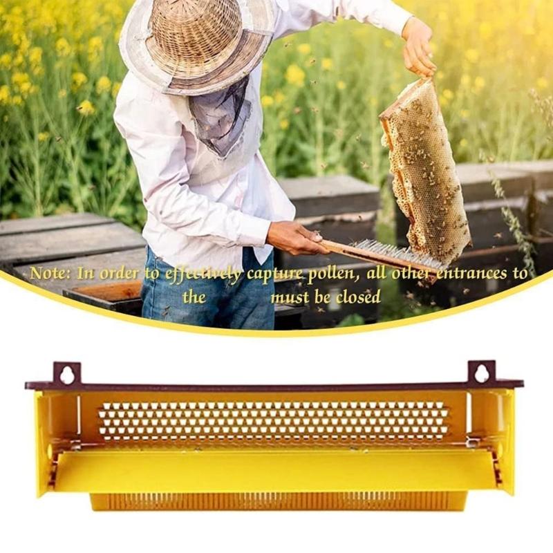 Cattura Polline Apicoltura Plastica Rimovibile Vassoio Ventilato Accessori Facili da Installare