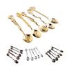 5Pcs/Set Coffee Scoop Antique Graceful Shape Alloy Royal Style Table Spoon for Home