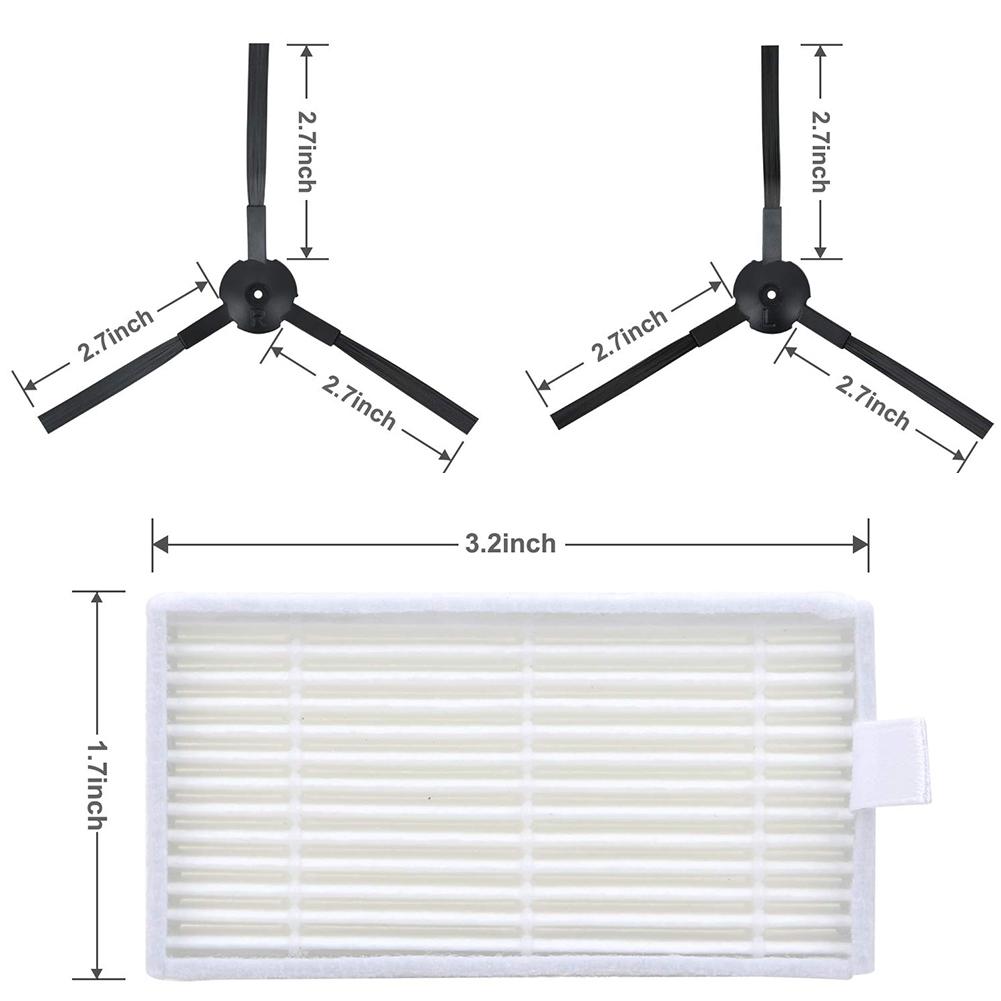 Side Brush Filter Kit Replacement Parts Compatible with Robotic Vacuum for ILIFE V3 V3S V5 V5s