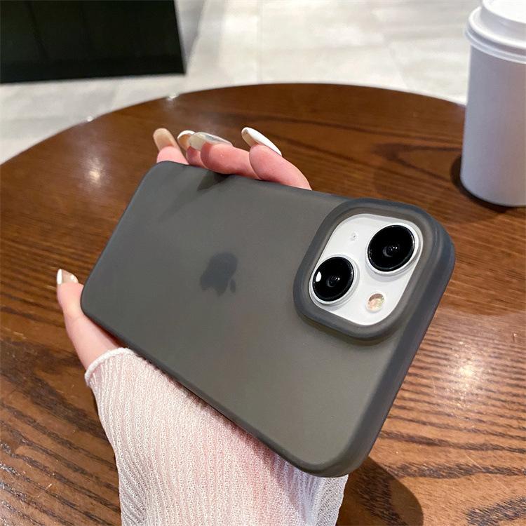 Large Hole Frosted Case for Apple 16PRO Translucent Minimalist Phone Case for IPhone 14/12 Anti Drop Soft Protective Case