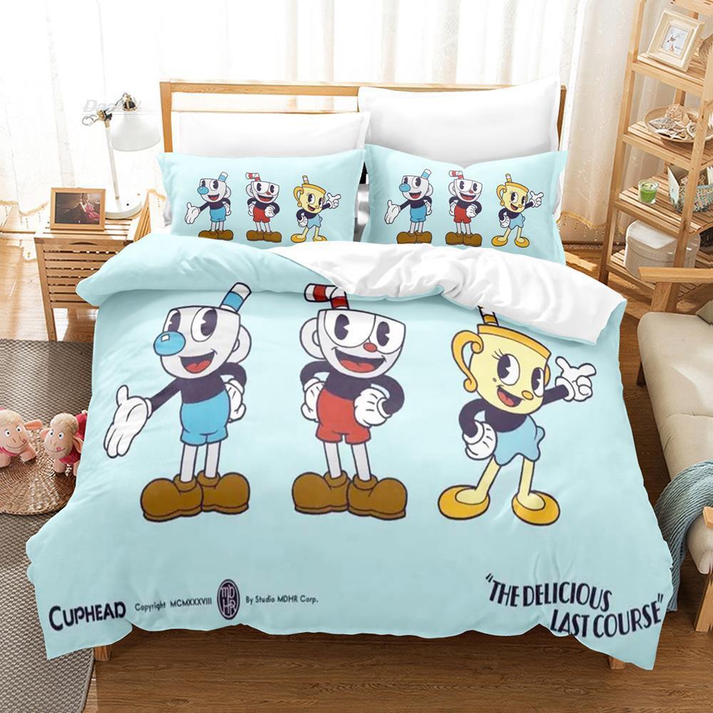 New 3D Print Anime The Cuphead Show Bedding Set Single Twin Full Queen King Size Bed Set Aldult Kid Bedroom Duvetcover Sets