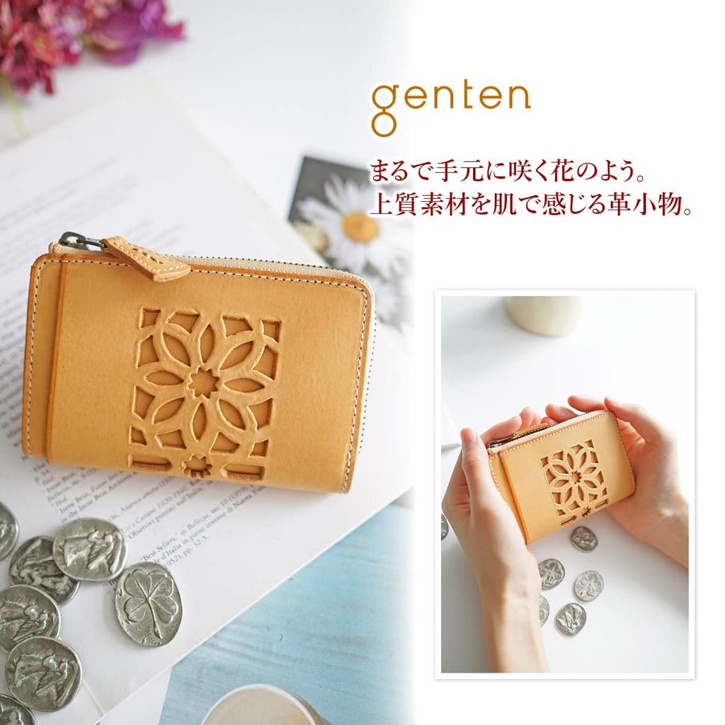 Genten Coin Case, Genuine Leather, Women's, Brown, GE-31632-50