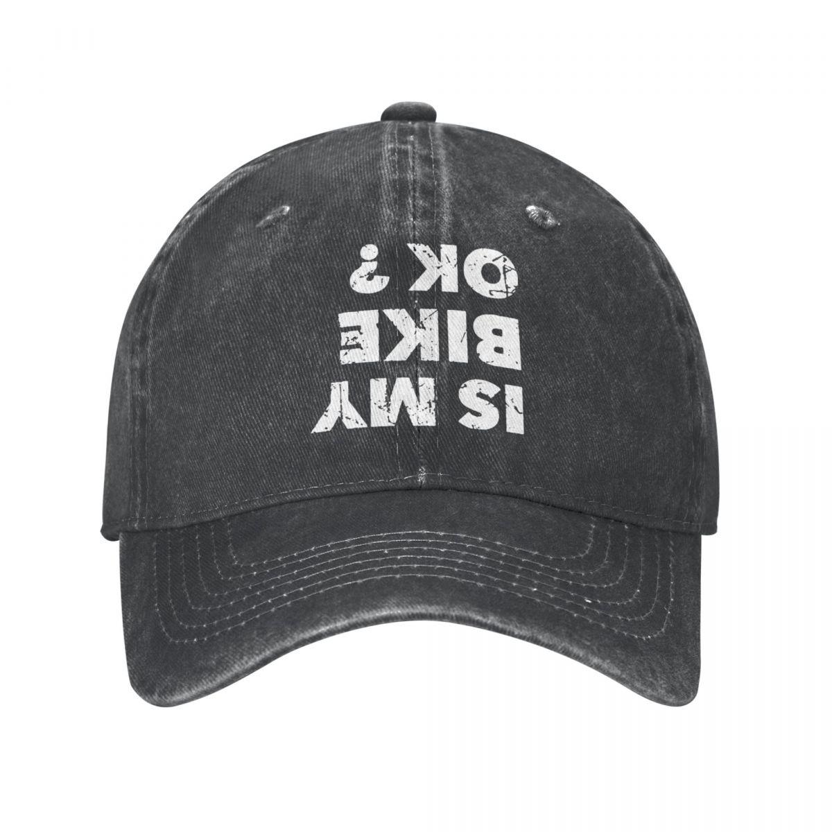 

Is My Bike OK Motorcycle Unisex Women Baseball Caps Motor Distressed Denim Washed Caps Hat Casual Outdoor Activities Fit Headwear