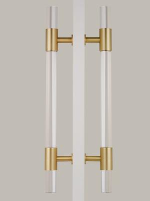 Dooroom Brass Acrylic Door Handles Transparently Double Door Door Shower Room Single Side Double Side Matt Gold Pulls