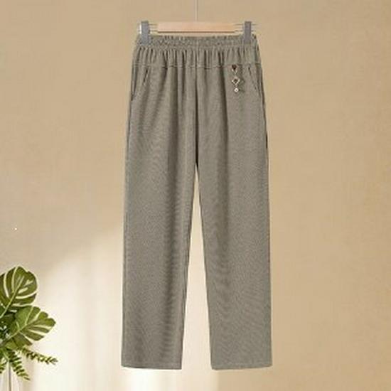 

2026 New Style Versatile High-Waist Casual Pants for Middle-Aged and Elderly Women 2XL света кофе