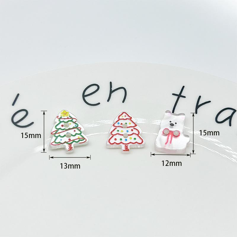 20pcs Cute Christmas Tree/cartoon Dog Button, Shaped Two Hole Resin Button, Clothing Decoration, Handmade DIY Accessories