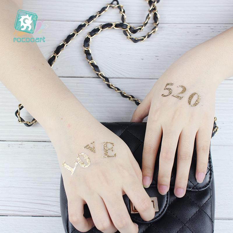 Waterproof Metallic Sports & Party Letter and Number Tattoo Stickers