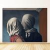 Magritte Leinwandbild Poster und Drucke Surrealismus Wandkunst Bilder für Heimdekoration Berühmtes Der Kuss Liebhaber Von Rene