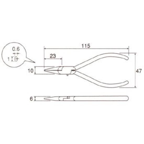 HOZAN Miniature Radio ESD Radio Soft 116mm 45g Pliers, Pliers, Anti-Static Grip, Length, Weight, P-35