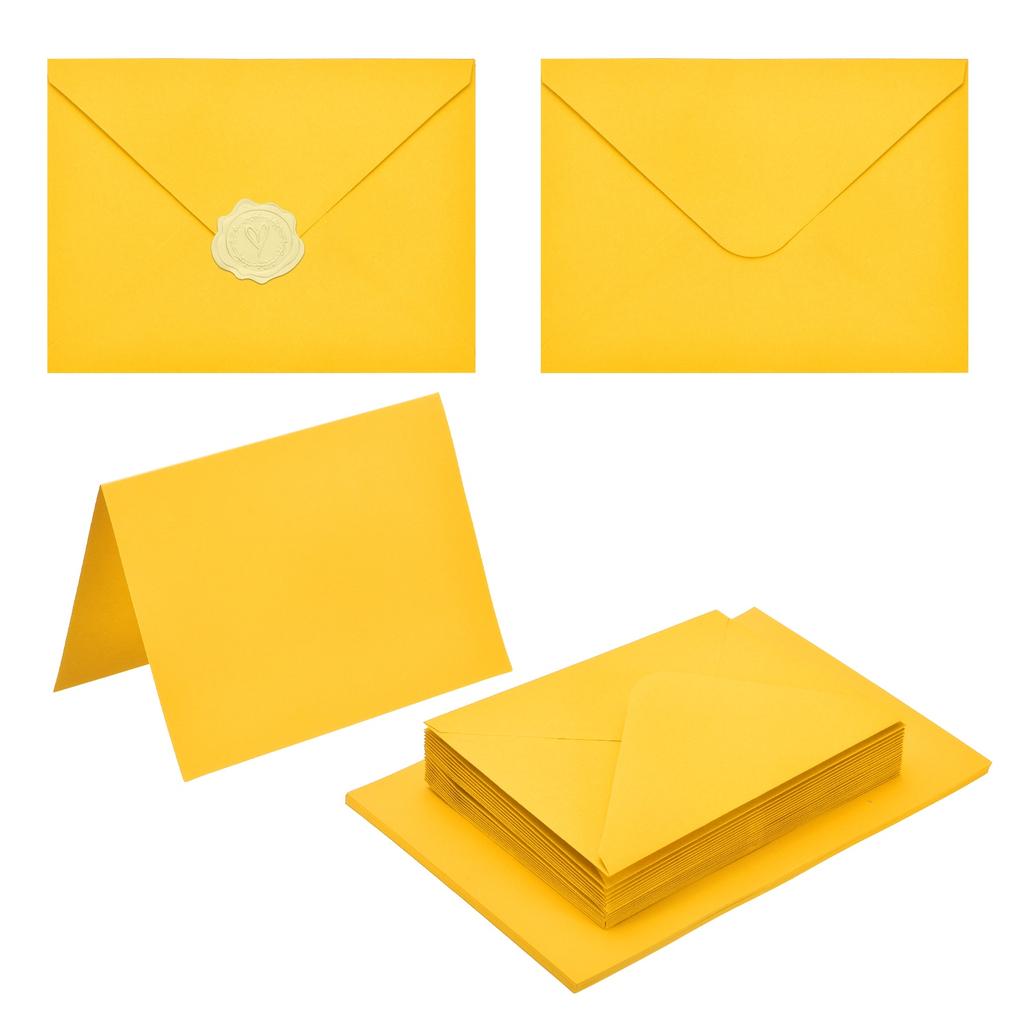 20Sets 4x6 Blank Cards and Envelopes V Flap A6 Envelopes with Cardstock & Gold Stickers for Greeting Cards Wedding Invitations