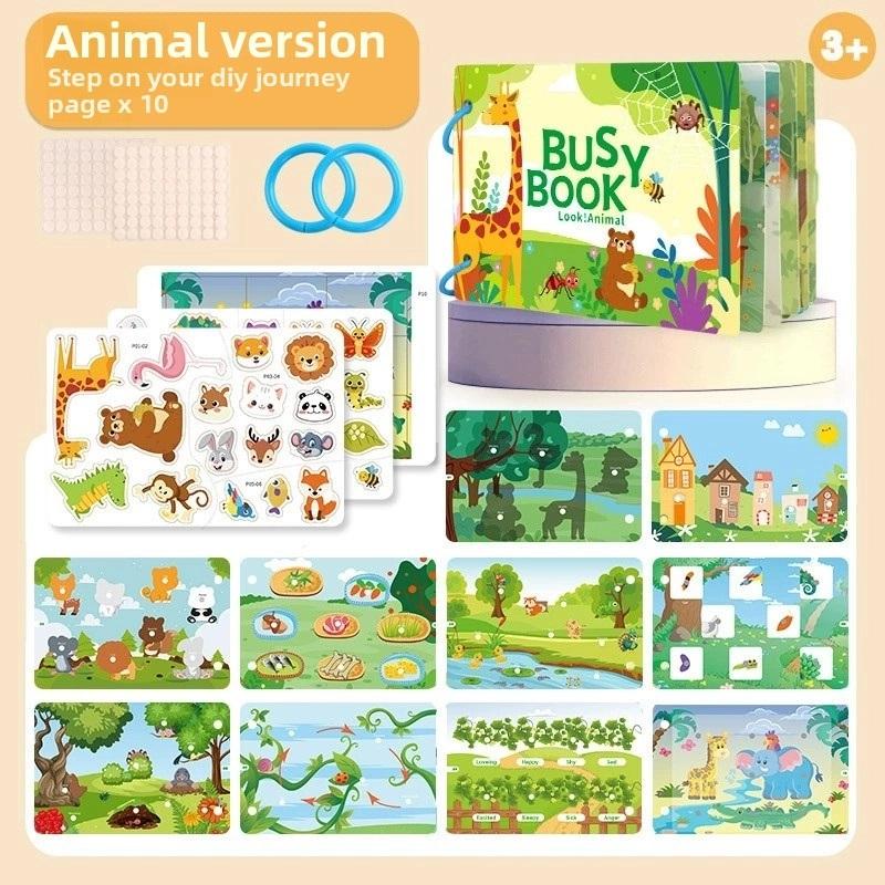 Montessori Baby Busy Book My First Quiet Book Toys for Children Paste Matching Puzzle Game Early Learning Education Toys