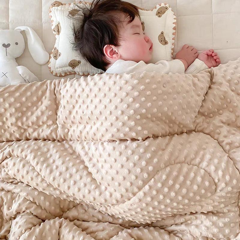 Koreanischer Stil Babydecke Sensorisch Noppig Winterdecke Steppdecken für Kleinkinder Niedlicher Cartoon-Bär Kindergarten Bettwäsche Zubehör