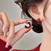 Acrylic Dark Red Drip Glaze Stud Earrings Zinc Zinc Alloy Hoop Earrings New C-Shaped Earrings Women