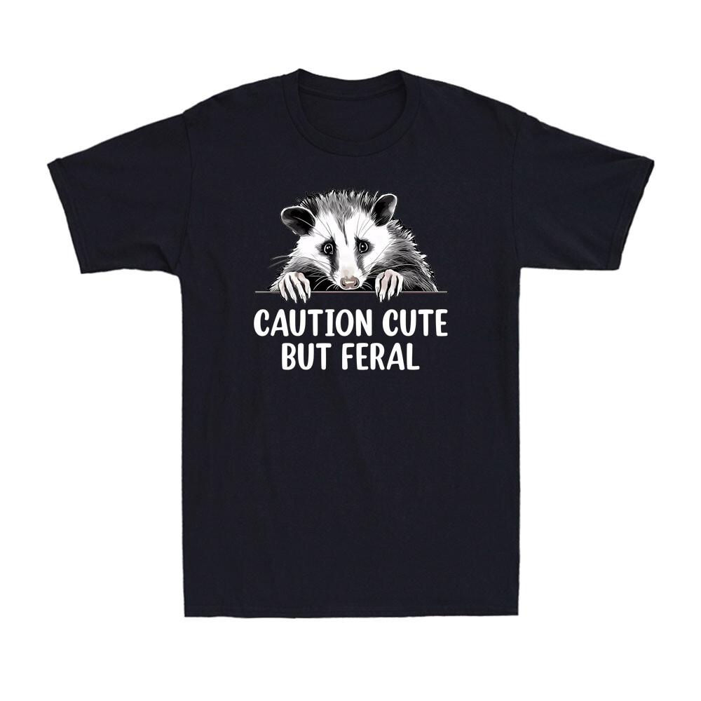 Opossum Funny Possum Caution Cute But Feral Trash King Vintage Men s T-Shirt XXL