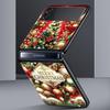 Merry Christmas Hard PC Phone Case For Samsung Galaxy Z Flip 7 6 5 4 Black Cover For Galaxy Z Flip 3 Foldable Fundas Shell Capas