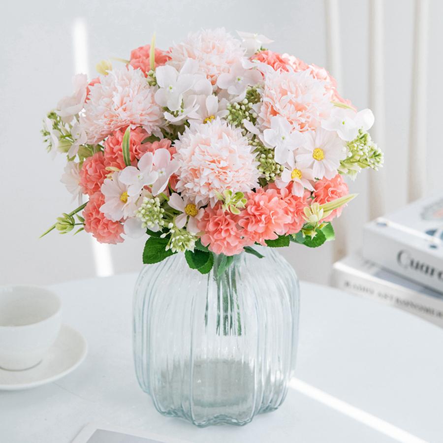 Artificial Flowers Silk Lilac Ball Chrysanthemum Wedding Wreath Home Room Table Yard Festival Decor Bridal Bouquet DIY Gift prop