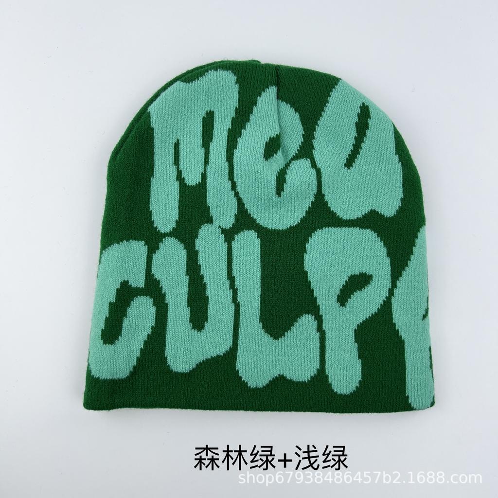 New Fashion Knitted Hat Men's and Women's Street Hip Hop Alphabet Wool Hat Cold Hat Baotou Ins Tide