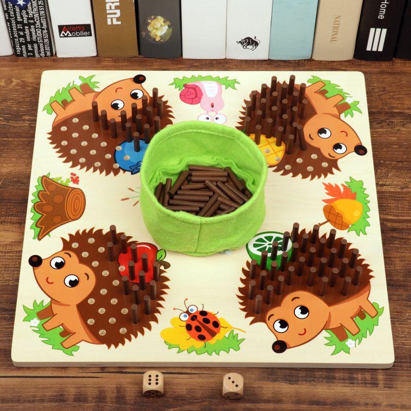

Sensory Concentration Training Puzzle Area Material Toys Hedgehog stick toy + beetle set column