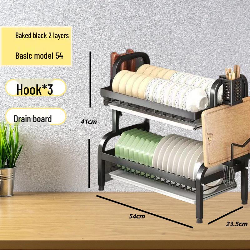 Carbon Steel Multi-Layer Kitchen Organizer Dish Drainer Rack