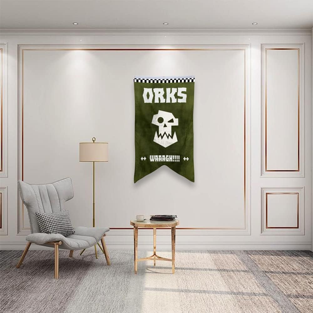 Bayyon Orks Banner Flag 30x50 Inch Man Cave Home Office Bed Room Decor (Green)