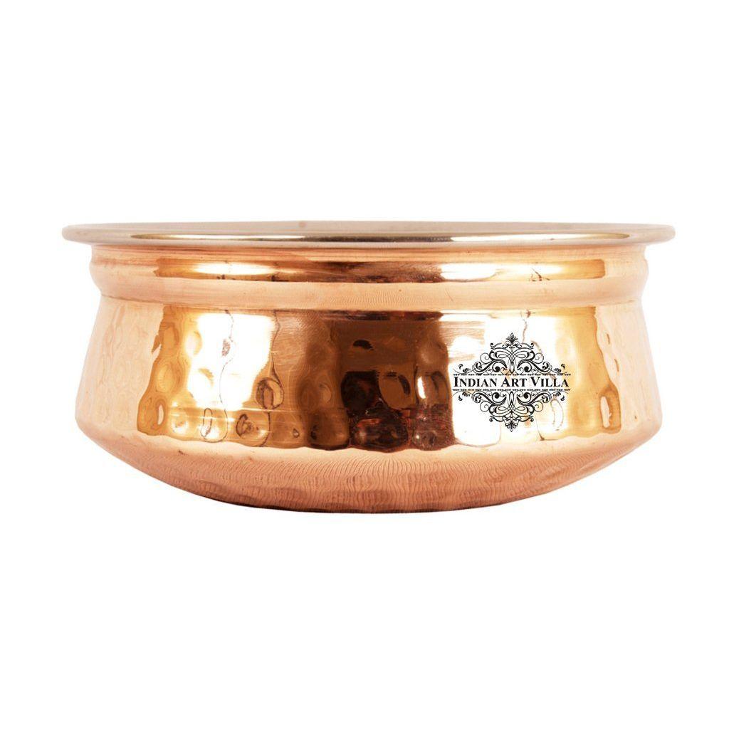 Steel Copper Serving Handi Bowl, Serveware & Tableware, Home Restaurant, Volume-300 ML, Pack of 1