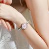 Olevs Waterproof Quartz Analog Watch with a Simple Silver Metal Band and Popular Pearl Small and a Sparkling White Pink Dial Women's Design, Bracelet,