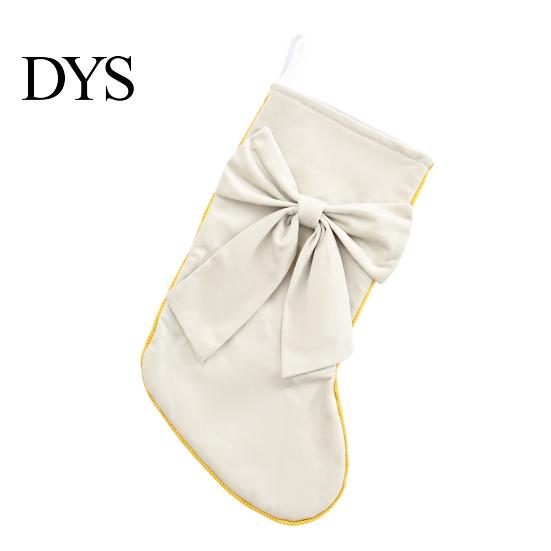 Large Capacity Present Bag Soft Velvet Christmas Stocking for Fireplace Decor, Hanging Gift Eve Treat Pouch with Bow, Plush Candy Tote Kids,