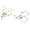 100 Pcs Cute  Clips Cartoon Star Shape Golden Silver Paper Clamps for Home School Office File 