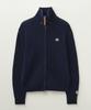 Satur Faro Boucle Knit Zip-Up Navy