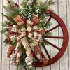 Hot Christmas Decorative Door Hanging Wooden Roulette Wheel Wreath Christmas Pine Cones Wreath
