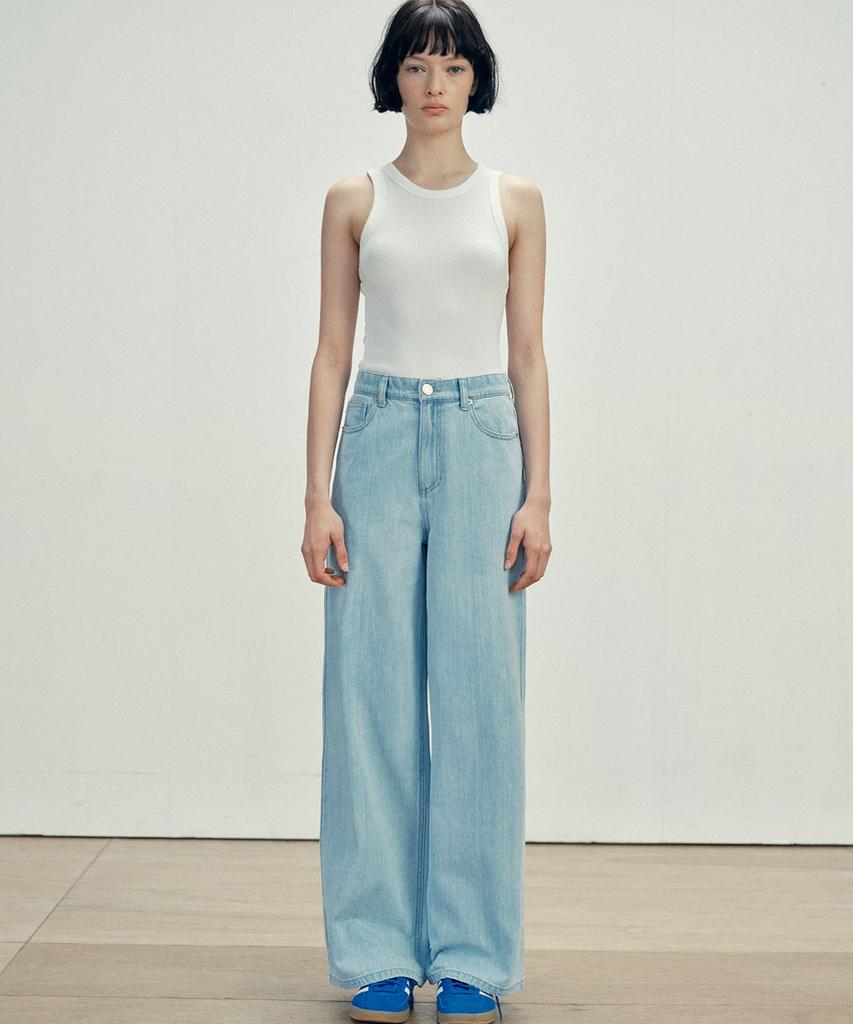 Marop 9164 Lightweight Wide Denim Pants (Light Indigo)