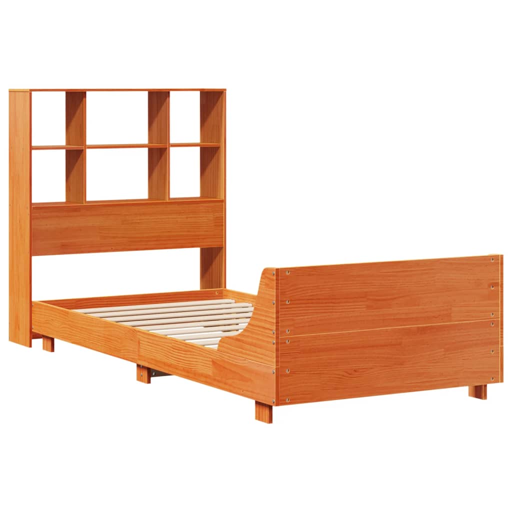 Solid Wood Bed without Mattress Wax Brown 75 x 190 cm Pine Wood