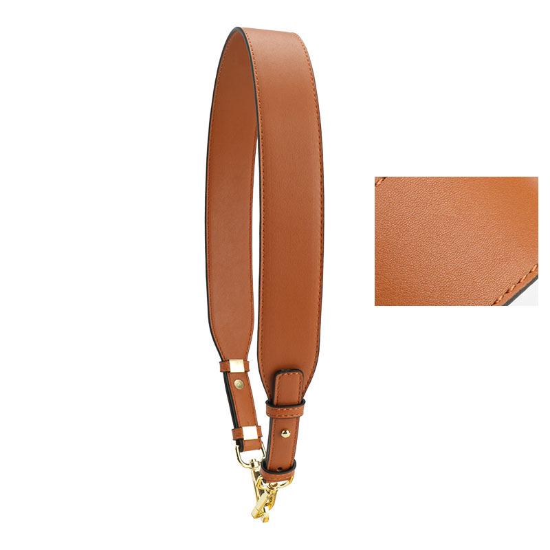 Versatile Black Cowhide Bag Strap: Wide, Solid Color Shoulder Strap Accessory
