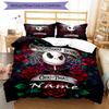 3pcs Custom Name The Nightmare Before Christmas Bedding Set Duvet Cover Closure Includes 1 Duvet Cover & 2 Pillowcases, Soft and Comfortable for All S