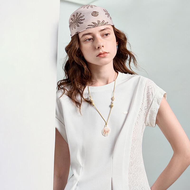 Chuyu Women's Lace Patchwork Short Sleeve T-shirt