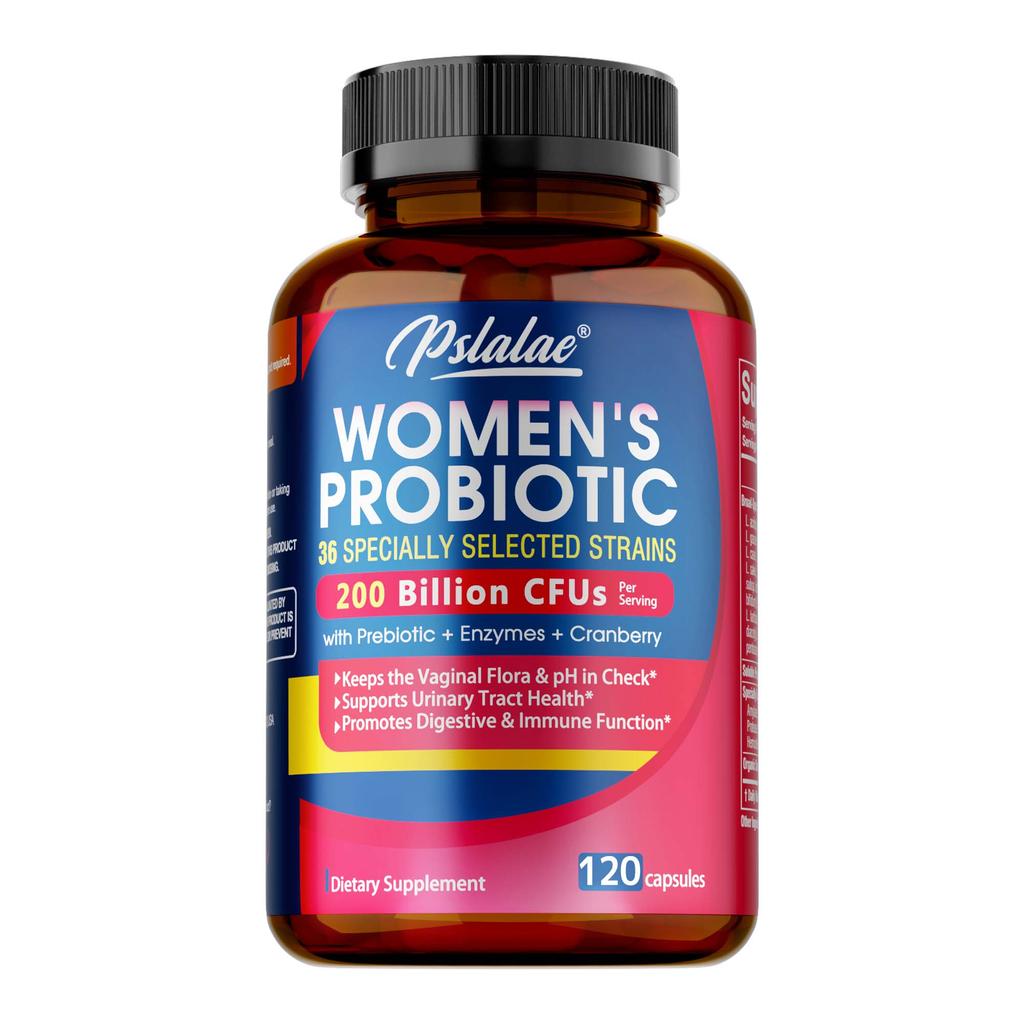 Women's Probiotic Capsules Provide 200 Billion CFU, Containing Prebiotics and Strains To Support Urinary Tract Health and Promote Digestion.