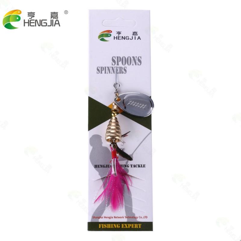 HENGJIA Fishing Lure Spinner Bait Box Set 8 Types Metal Copper Spoon Lures Freshwater Saltwater Bass Pike