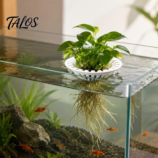 Safe Fish Tank Planting Accessory 3D Printed Floating Aquarium Plant Holder, Water Hydroponic Planter Basket, Aquatic Rooting Box Pot, Aquascape