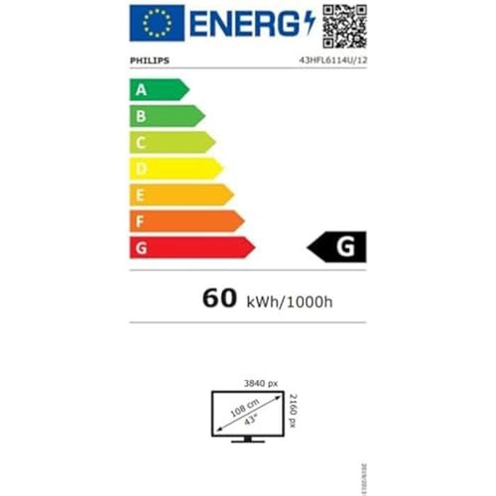 Philips 43HFL6114U/12 TV 109,2 cm (43") 4K Ultra HD Smart TV WiFi Argent