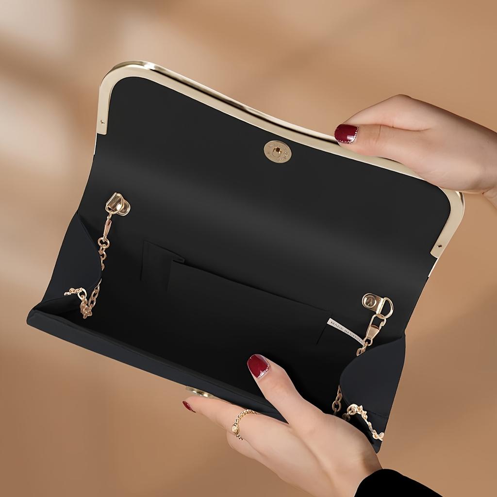 Plissierte Abend-Clutch für Damen Modische Luxus-Polyester-Umhängetasche mit abnehmbarem Riemen Bankette Geburtstage Hochzeiten Schickes Geschenk für die Liebste