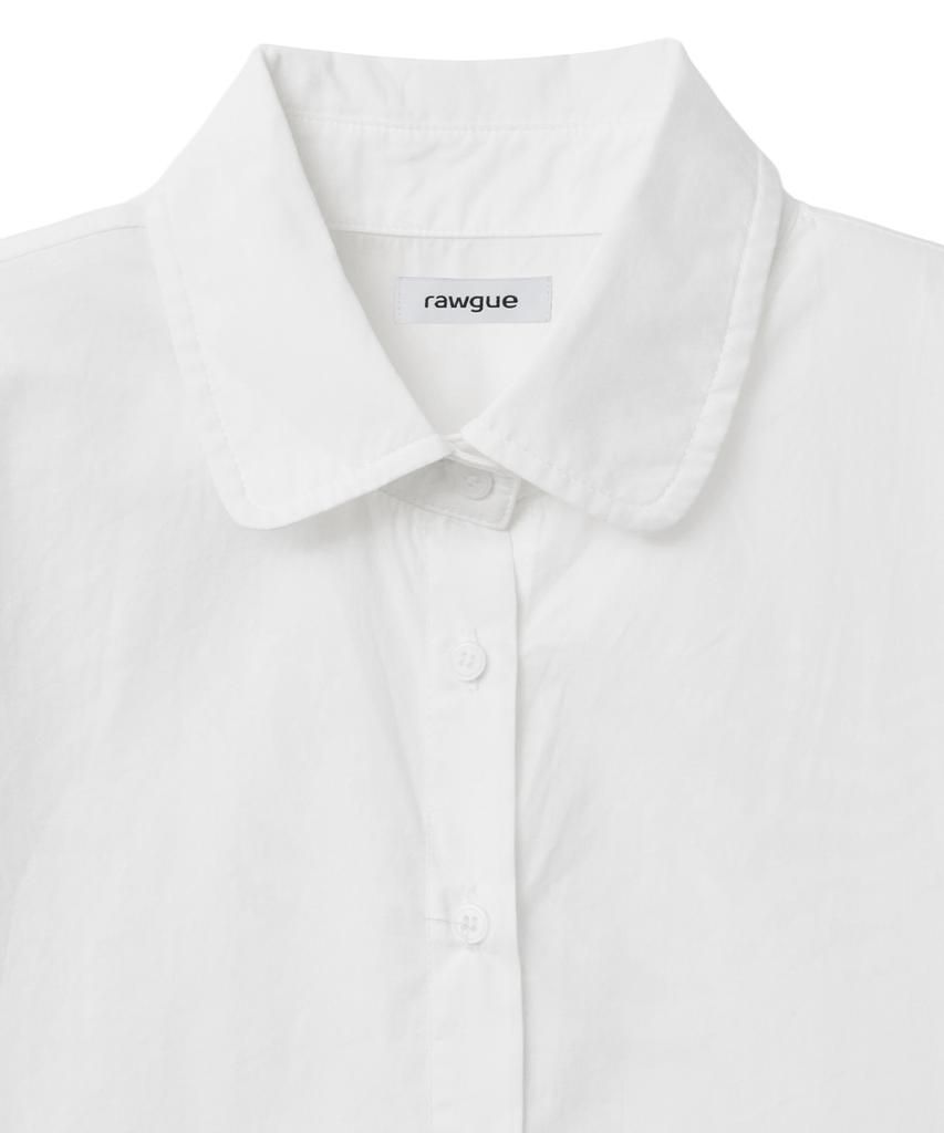 Lougeu Slim Crop Half Shirt_White