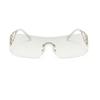New Fashion Rimless Y2K Sunglasses Women Men  High Quality Trending Product Rave Party Festival  Uv400
