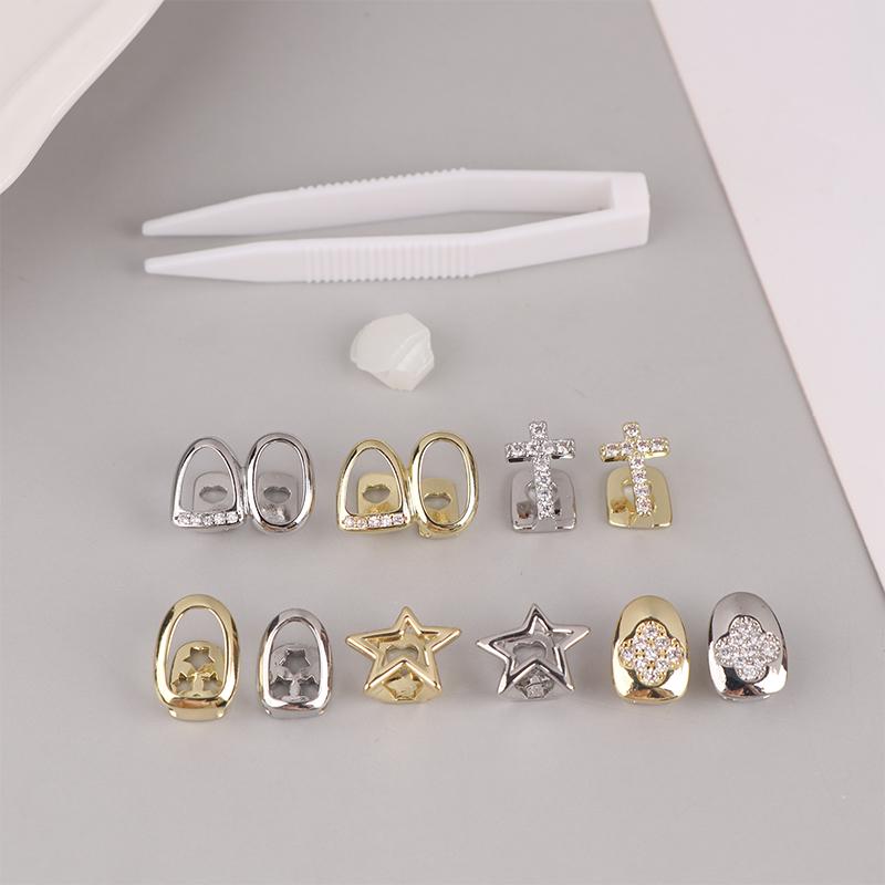 Hip Hop Single Tooth Dental Grillz Teeth Caps Punk Metal Grill Cap Cosplay Party Teeth Grillz Dental  Jewelry