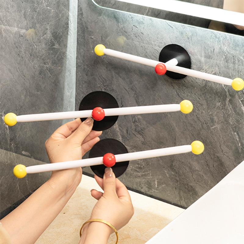 1Pcs Wall Mounted Towel Rack Punch Free Saving Space Shoes Rack Waterproof Bath Towel Hanger Bathroom