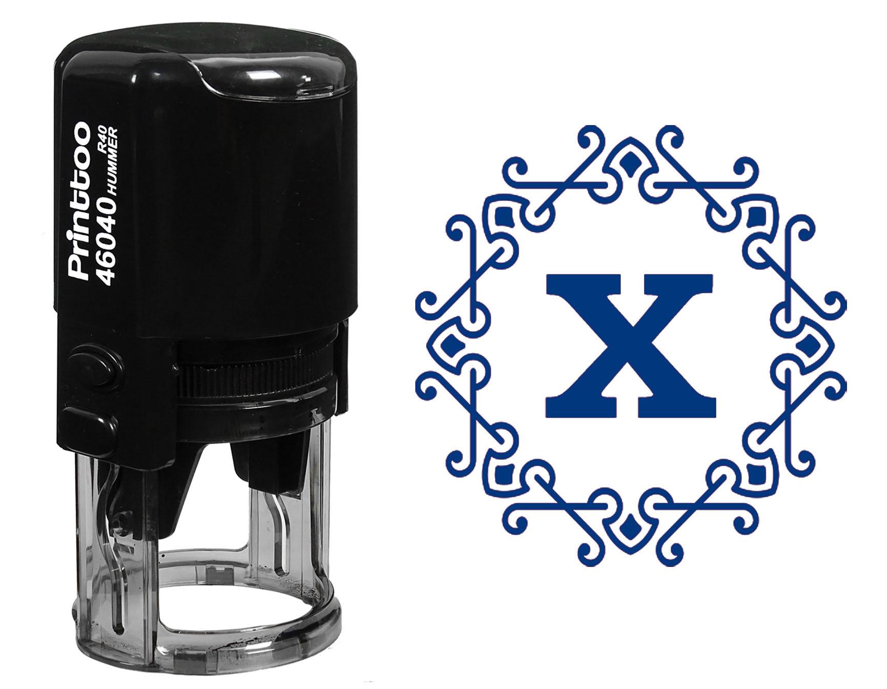 

Printtoo Octagon Celtic Swirl Frame Alphabet X Monogram R-40 Self Inking Rubber Stamp Office 30 mm Diameter (Approx) синій