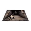Felpudo de Esqueleto 3D para Halloween, Gris Oscuro, Grande - Entrada Interior Exterior con Diseño