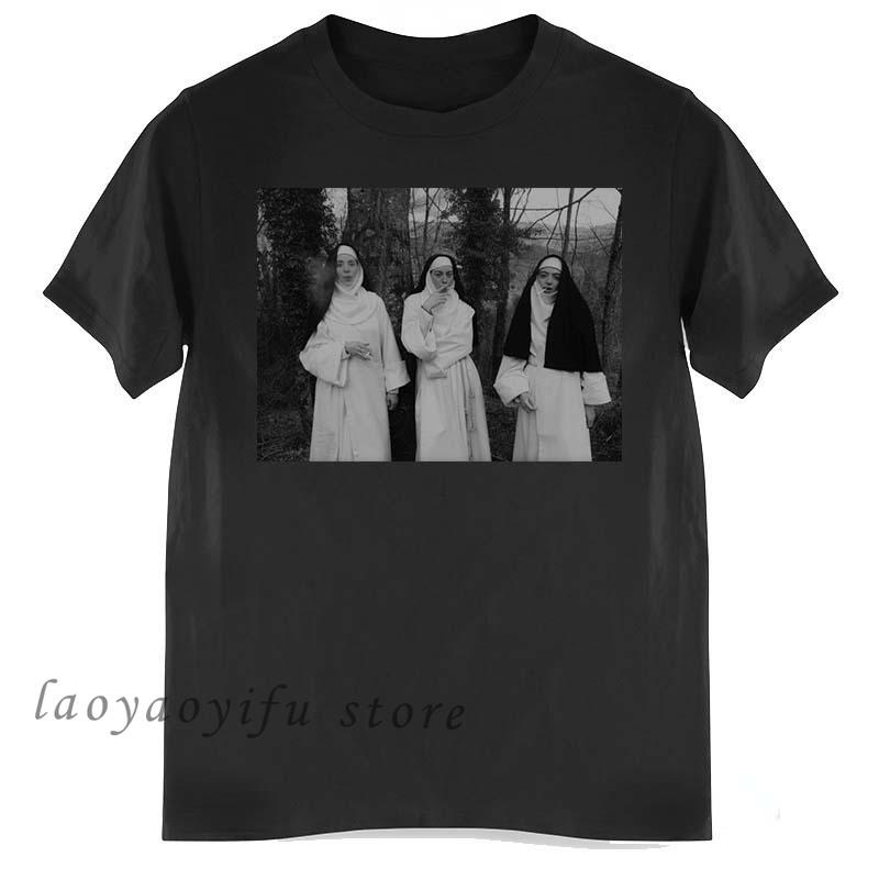 

Nun Smoking Amp Drinking TShirt Bad Girls Popular Streetwear Women Men Harajuku Hip Hop Tops Oversized T Shirt Retro T Shirt 4XL