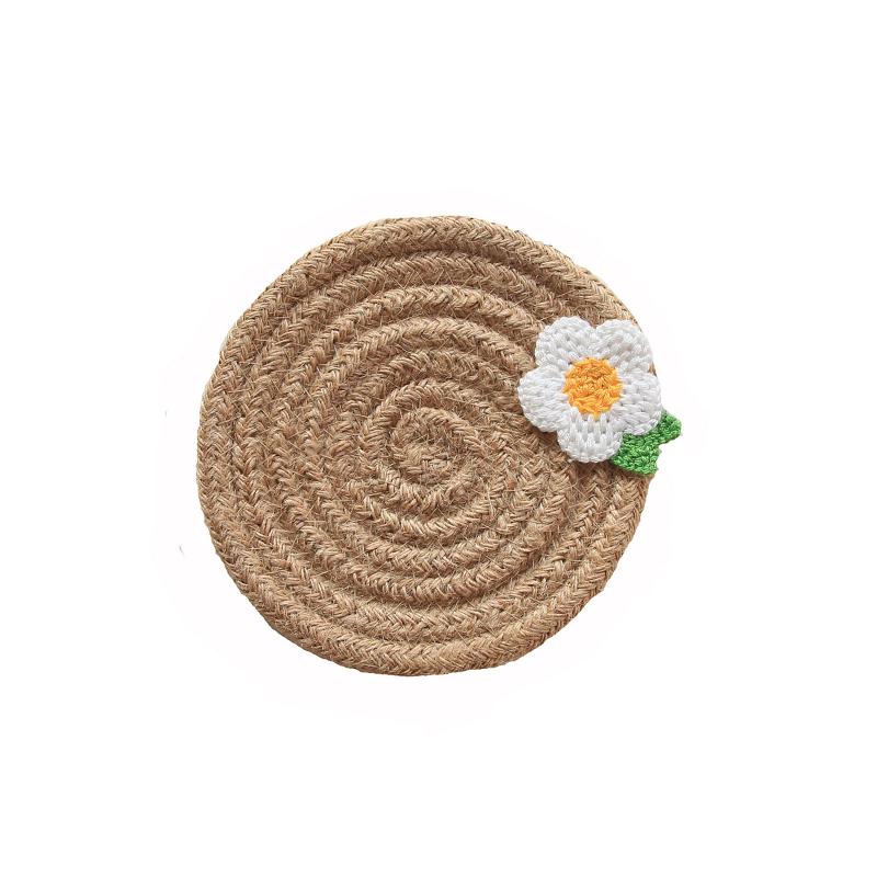 Japanese Heat Insulation Pad I Floret Cup Meal Cotton Thread Woven Rope Bowl Simple