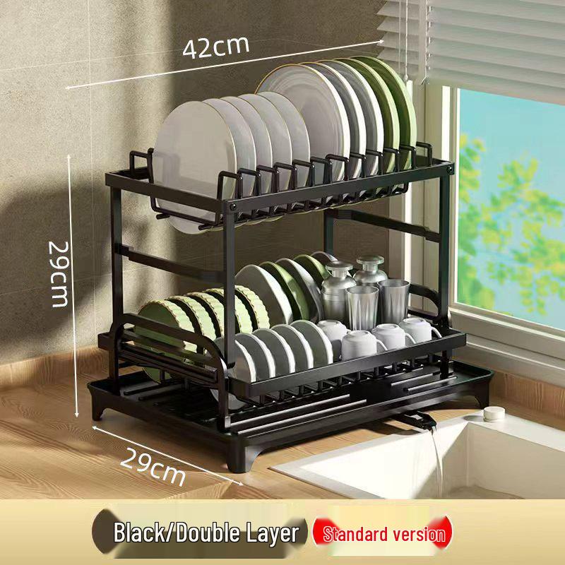 

Двоярусна кухонна стійка для зберігання на стільниці для мисок, тарілок та обробних дощок